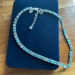 Chic Silver and Turquoise Necklace
